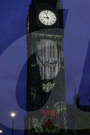 Landmarks Illuminated for VE Day 80 Celebrations in London, UK.