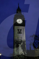 Landmarks Illuminated for VE Day 80 Celebrations in London, UK.
