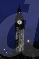 Landmarks Illuminated for VE Day 80 Celebrations in London, UK.