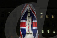 Landmarks Illuminated for VE Day 80 Celebrations in London, UK.