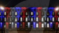Landmarks Illuminated for VE Day 80 Celebrations in London, UK.