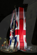 Landmarks Illuminated for VE Day 80 Celebrations in London, UK.