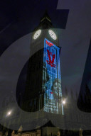 Landmarks Illuminated for VE Day 80 Celebrations in London, UK.