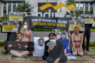 Animal Rights Protest Outside Bank Mandiri Headquarter