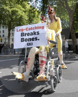 PETA Injured 'Chickens' Protest Whitehall in London, UK.