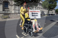 PETA Injured 'Chickens' Protest Whitehall in London, UK.