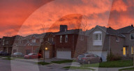Fiery Sunset In Toronto, Canada
