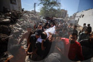 Palestinians Mourn Relatives Who Was Killed In An Israeli Airstrike In Gaza City