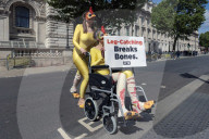 PETA Injured 'Chickens' Protest Whitehall