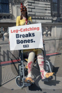 PETA Injured 'Chickens' Protest Whitehall