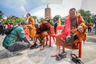 Thudong Ritual Of Buddhist Monks In Indonesia
