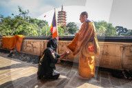 Thudong Ritual Of Buddhist Monks In Indonesia