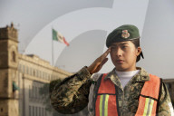 Lowering Ceremony Of The Mexican Flag