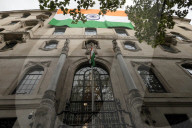 Pakistanis Protest Outside Indian High Commission in London, UK.