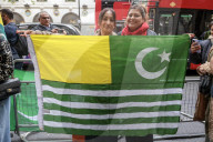 Pakistanis Protest Outside Indian High Commission in London, UK.