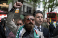 Pakistanis Protest Outside Indian High Commission in London, UK.