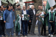 Pakistanis Protest Outside Indian High Commission in London, UK.