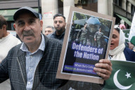 Pakistanis Protest Outside Indian High Commission in London, UK.