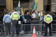 Pakistanis Protest Outside Indian High Commission in London, UK.