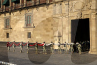Lowering Ceremony Of The Mexican Flag