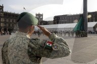 Lowering Ceremony Of The Mexican Flag