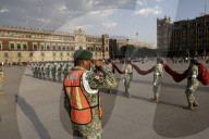 Lowering Ceremony Of The Mexican Flag