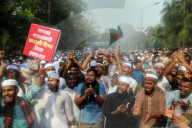 Protest Demanding Ban On Awami League 