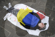 Ukrainian Activists Rally Against Russia On Victory Day.