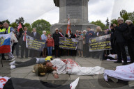 Ukrainian Activists Rally Against Russia On Victory Day.