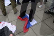 Ukrainian Activists Rally Against Russia On Victory Day.