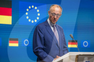 Friedrich Merz  and Antonio Costa Press Conference in Brussels