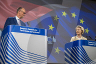 Von der Leyen and Merz press conference Brussels 2025