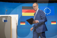 Friedrich Merz  and Antonio Costa Press Conference in Brussels