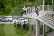 Activists Block Highway By Glueing Their Hands In Warsaw