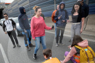 Activists Block Highway By Glueing Their Hands In Warsaw