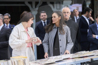 Queen Letizia Visits Permanent Book Fair 'Cuesta de Moyano'