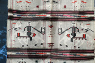 Collection of old Bulgarian towels, clothes and jewelry in Krynychne village