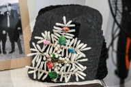 Collection of old Bulgarian towels, clothes and jewelry in Krynychne village