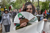 Thousands Rally In Madrid, Spain, Against Gaza Violence And Arms Trade With Israel