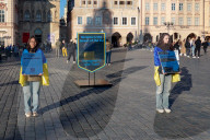 Pro Ukraine Awareness Campaign In The Center Of Prague