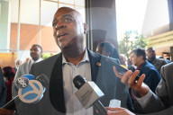 Mayor Of The City Of Newark Ras Baraka Speaks To The Press Pool On His Recent Arrest By ICE At Delaney Hall