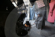 Displaced Gazans take refuge in tents and damaged schools