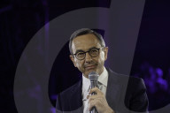 Bruno Retailleau Was At A Rally In Courbevois, Near Paris.