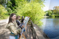 The Affordable Art Fair opens at Hampstead Health, Lower Fairground Site, London, UK.