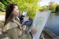 The Affordable Art Fair opens at Hampstead Health, Lower Fairground Site, London, UK.