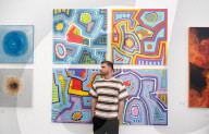 The Affordable Art Fair opens at Hampstead Health, Lower Fairground Site, London, UK.