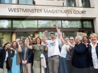 Graham Linehan case at Westminster Magistrate's Court, London, UK.