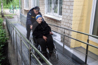 Ukraine works to move elderly out of harms way along front line