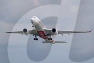 Emirates Airbus A350 test flight at Toulouse Airport