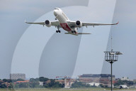 Emirates Airbus A350 test flight at Toulouse Airport